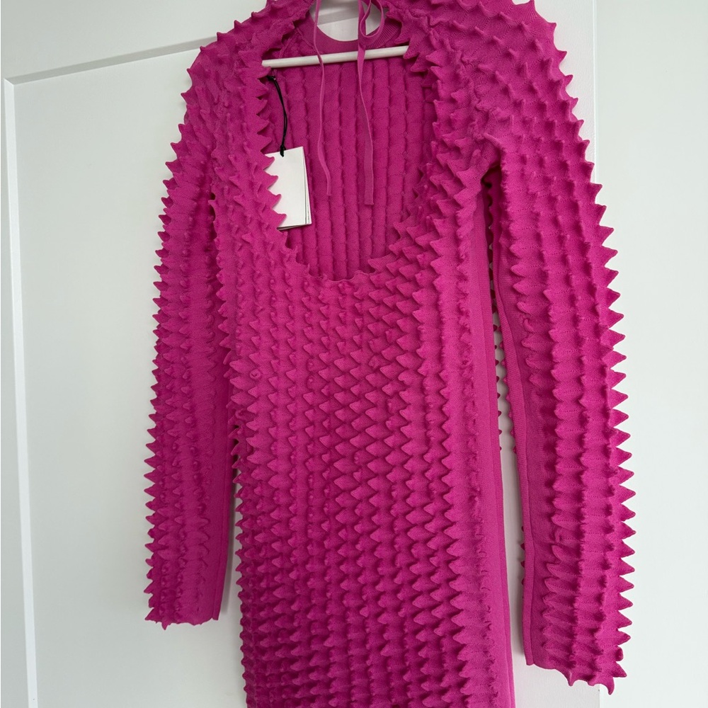 Pink Textured Women's Dress. H&M limited. New. Size S - Picture 12 of 15